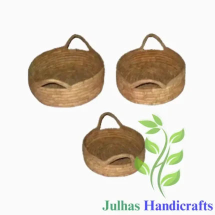 DATE LEAF SUMMER BASKET WITH HANDLE MANUFACTURER AND EXPORTER JULHAS HANDICRAFTS BANGLADESH