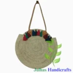 JUTE BREADED OVAL BAG WITH HANDLE MANUFACTURER AND EXPORTER JULHAS HANDICRAFTS BANGLADESH