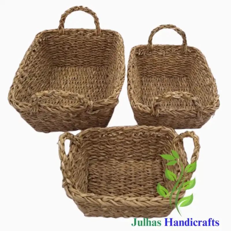 RECTANGLE CONOCAL BASKET WITH HANDLE