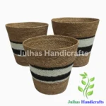 ROUND BUCKET BLACK & WHITE STRIPE