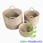 KANS GRASS and PLATIC Basket with Handle MANUFACTURER AND EXPORTER JULHAS HANDICRAFTS BANGLADESH