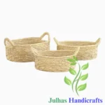 DATE LEAF OVAL BASKET WITH HANDLE