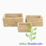 DATE LEAF RECTANGLER BASKET MANUFACTURER AND EXPORTER JULHAS HANDICRAFTS BANGLADESH