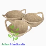 DATE LEAF ROUND BATI WITH HANDLE MANUFACTURER AND EXPORTER JULHAS HANDICRAFTS BANGLADESH