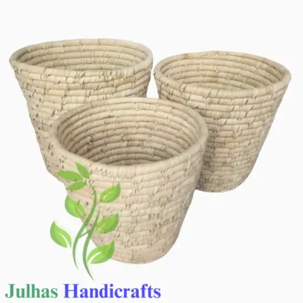 DATE LEAF ROUND BUCKET MANUFACTURER AND EXPORTER JULHAS HANDICRAFTS BANGLADESH