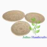 DATE LEAF ROUND PLATE MANUFACTURER AND EXPORTER JULHAS HANDICRAFTS BANGLADESH