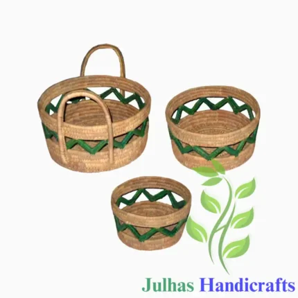 DATE LEAF VEGETABLE BASKET MANUFACTURER AND EXPORTER JULHAS HANDICRAFTS BANGLADESH