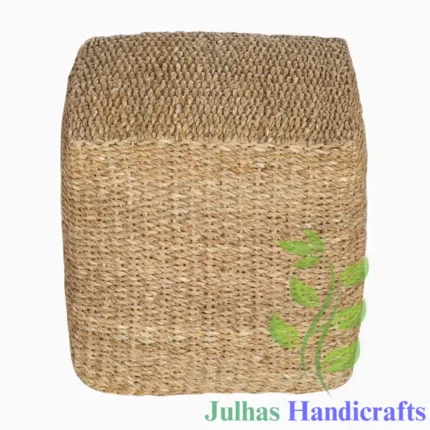 SEAGRASS SQUARE CUBE POUF MANUFACTURER AND EXPORTER JULHAS HANDICRAFTS BANGLADESH