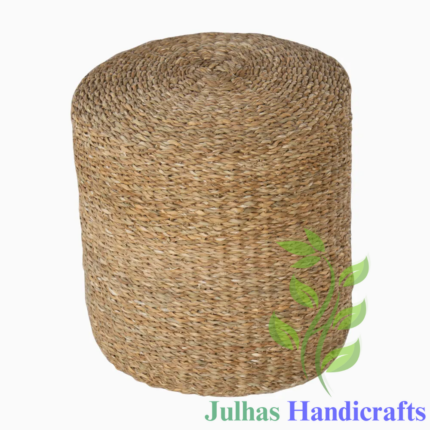 SEAGRASS ROUND CUBE POUF MANUFACTURER AND EXPORTER JULHAS HANDICRAFTS BANGLADESH