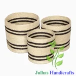 JUTE BRAIDED ROUND CYLINDER WITH HANDLE MANUFACTURER AND EXPORTER JULHAS HANDICRAFTS BANGLADESH