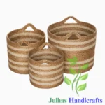 JUTE BRAIDED ROUND CYLINDER WITH HANDLE