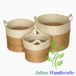 JUTE BRAIDED ROUND CYLINDER WITH HANDLE