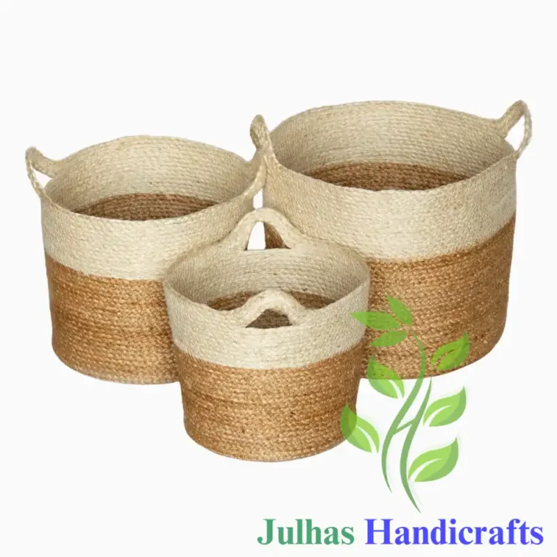 JUTE BRAIDED ROUND CYLINDER WITH HANDLE