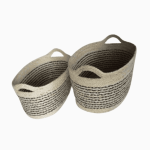 JUTE BREADED OVAL BASKET WITH HANDLE MANUFACTURER AND EXPORTER JULHAS HANDICRAFTS BANGLADESH