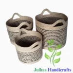 JUTE BREADED ROUND CYLINDER WITH HANDLE MANUFACTURER AND EXPORTER JULHAS HANDICRAFTS BANGLADESH