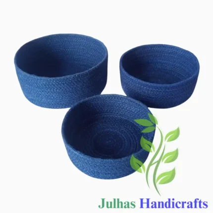 JUTE DRAWSTRING ROUND BASKET