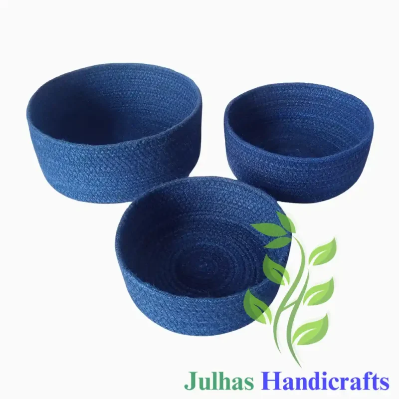 JUTE DRAWSTRING ROUND BASKET