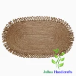 JUTE BRAIDED OVAL FRINGE MAT