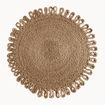 Jute BRAIDED Round Fringe Mat MANUFACTURER AND EXPORTER JULHAS HANDICRAFTS BANGLADESH