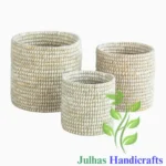 KANS GRASS and PLATIC ROUND U-SHAPE CYLINDER MANUFACTURER AND EXPORTER JULHAS HANDICRAFTS BANGLADESH