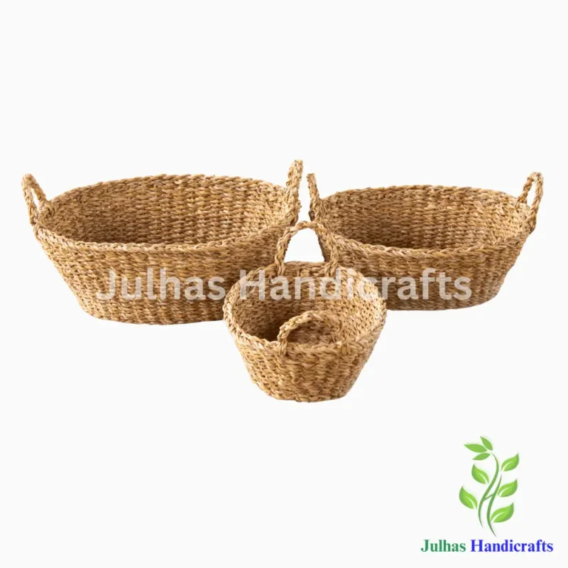 SEAGRASS OVAL KITCHEN BASKET WITH HANDLE