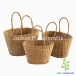 SEA GRASS OVAL SHOPPING BAG WITH HANDLE