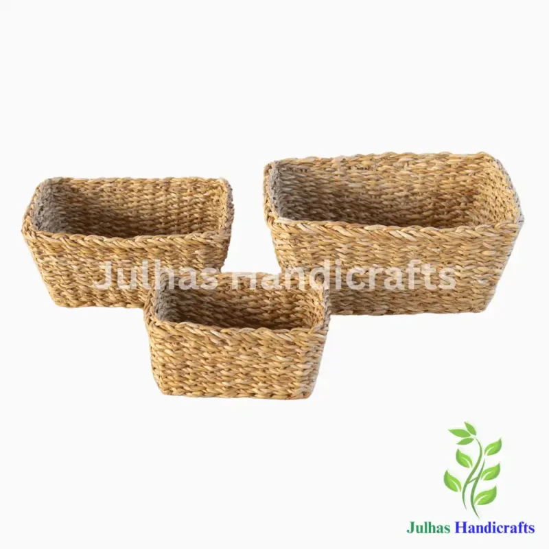 SEA GRASS RECTANGULAR CONICAL BASKET