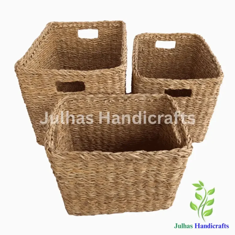 SEA GRASS RECTANGULAR CYILNDER WITH WINDO HANDLE