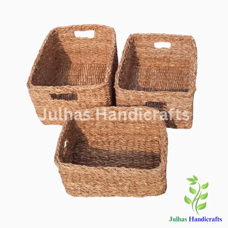 SEA GRASS RECTANGULAR KITCHEN BASKET