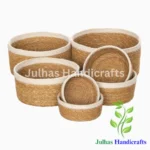 SEA GRASS & JUTE ROUND BASKET
