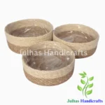 SEA GRASS ROUND BASKET WITH PLASTIC LINING