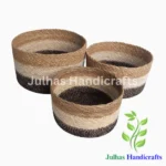 SEA GRASS & JUTE ROUND BASKET