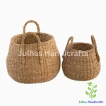 SEA GRASS ROUND BASKET WITH HANDLE