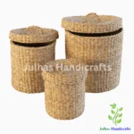 SEA GRASS ROUND BASKET WITH LID