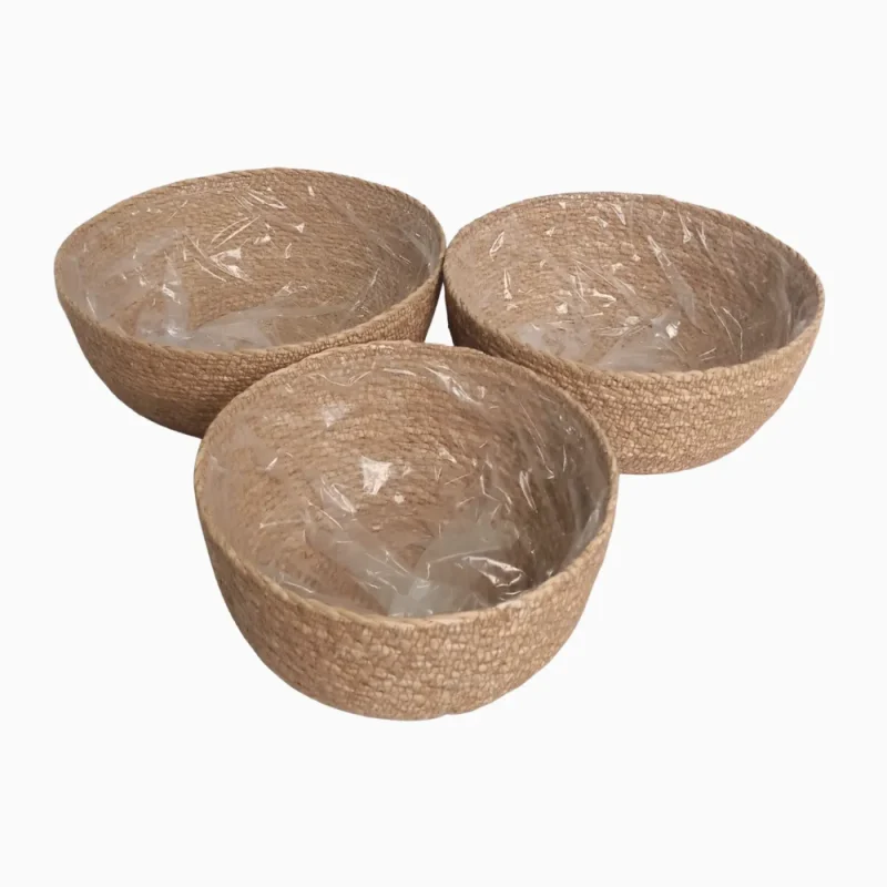 ROUND BASKET WITH PLASTIC LINING2 MANUFACTURER AND EXPORTER JULHAS HANDICRAFTS BANGLADESH