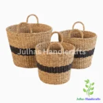 SEA GRASS ROUND BUCKET WITH HANDLE