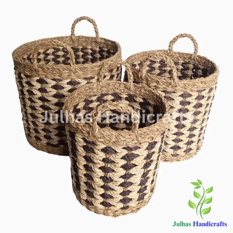 SEA GRASS ROUND CYLINDER WITH HANDLE