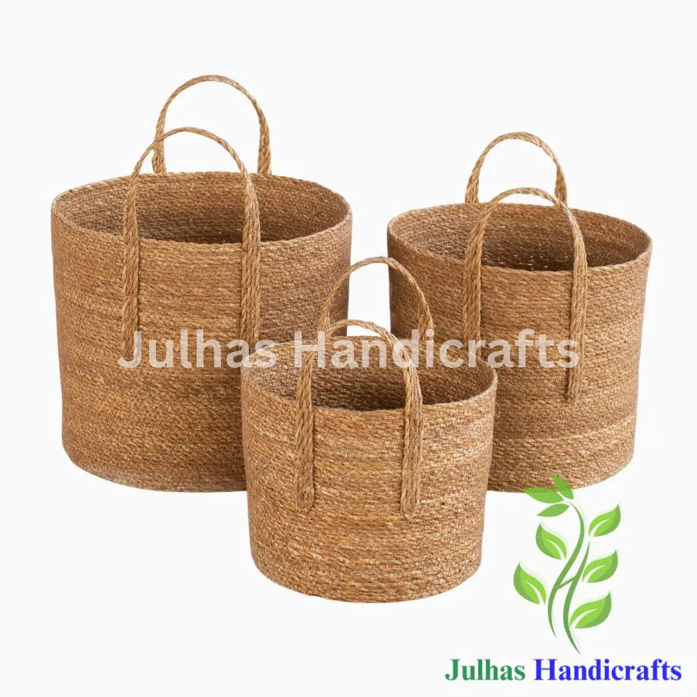 ROUND CYLINDER WITH HANDLE_ JH(1) SEA GRASS ROUND CYLINDER WITH HANDLE - Image 1