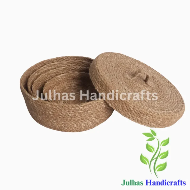 SEA GRASS ROUND ROUND TIFFIN BOX WITH LID
