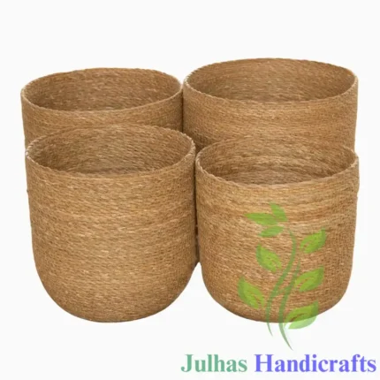 SEAGRASS ROUND U-SHAPE CYLINDER MANUFACTURER AND EXPORTER JULHAS HANDICRAFTS BANGLADESH