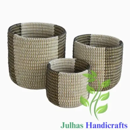 KANS GRASS and PLATIC ROUND U-SHAPE CYLINDER MANUFACTURER AND EXPORTER JULHAS HANDICRAFTS BANGLADESH