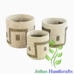 KANS GRASS and PLATIC ROUND U-SHAPE CYLINDER MANUFACTURER AND EXPORTER JULHAS HANDICRAFTS BANGLADESH