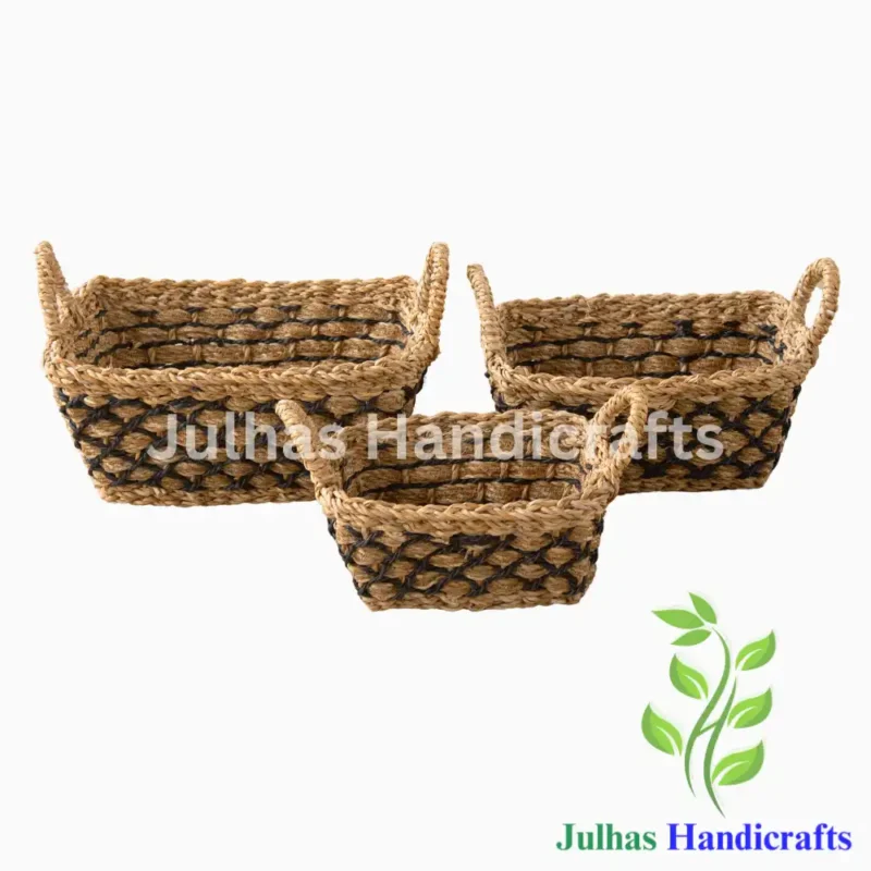 RECTANGULAR CONICAL BASKET WITH HANDLE