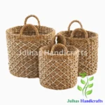 SEA GRASS & JUTE ROUND CYLINDER WITH HANDLE