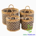 SEA GRASS & JUTE ROUND CYLINDER WITH HANDLE