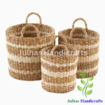 SEA GRASS & JUTE ROUND CYLINDER WITH HANDLE