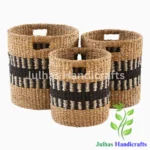 ROUND LOG BASKET WITH CUTOUT HANDLE