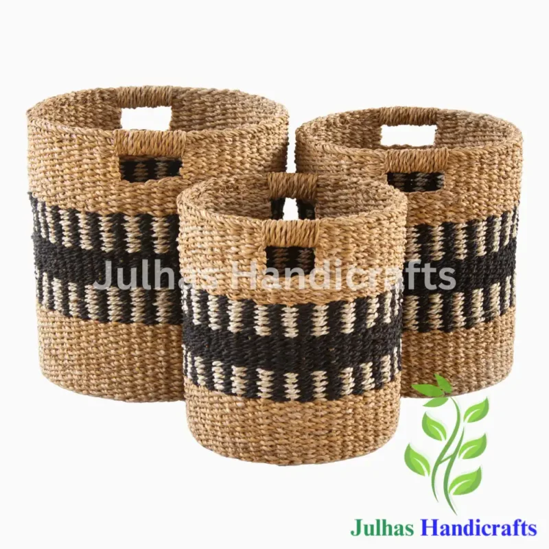 ROUND LOG BASKET WITH CUTOUT HANDLE