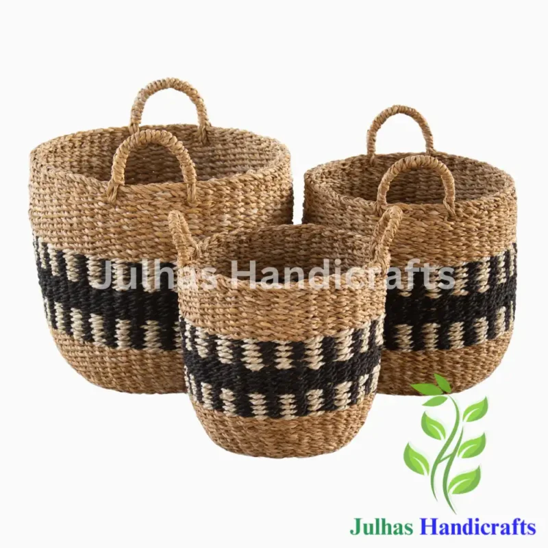 SEA GRASS & JUTE U-SHAPE BASKET