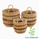 SEA GRASS & JUTE U-SHAPE BASKET WITH HANDLE